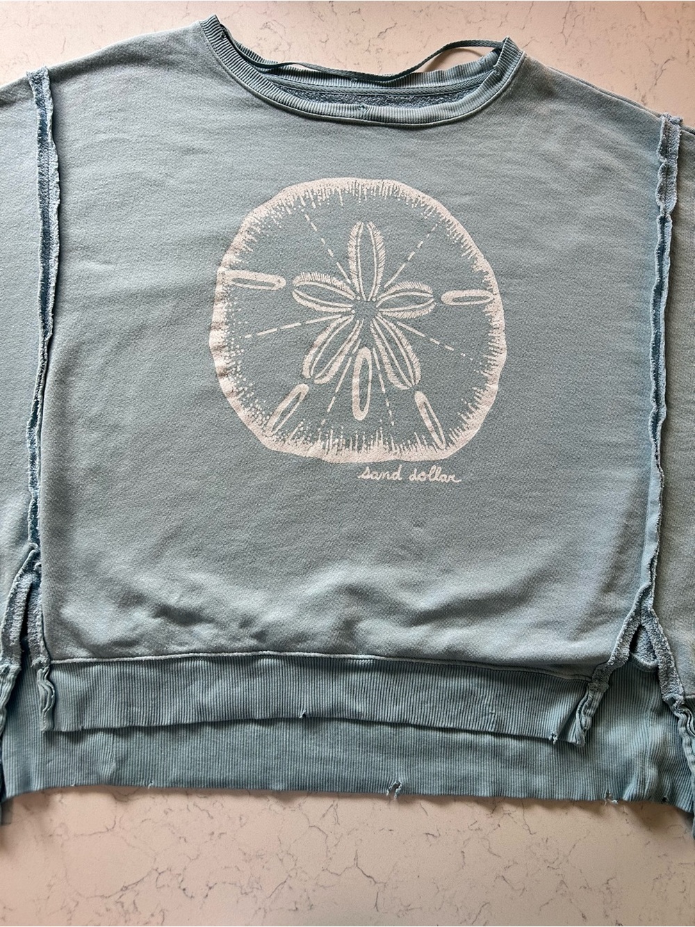 Like New RARE We The Free Graphic Camden Pullover in Sand Dollar Print - Picture 6 of 15